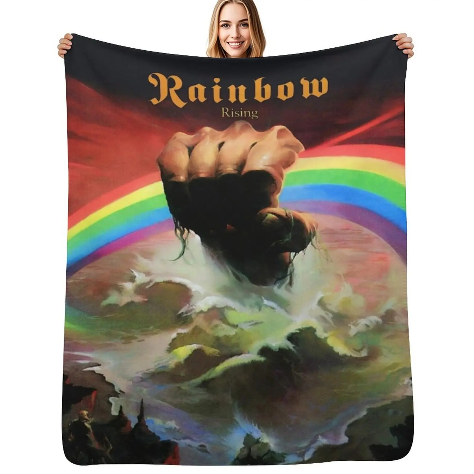 Rainbow Rising: Classic Perfection Throw Blanket Blankets For Sofas Sofa Throw Hairys Sleeping Bag Camping Beach Blankets