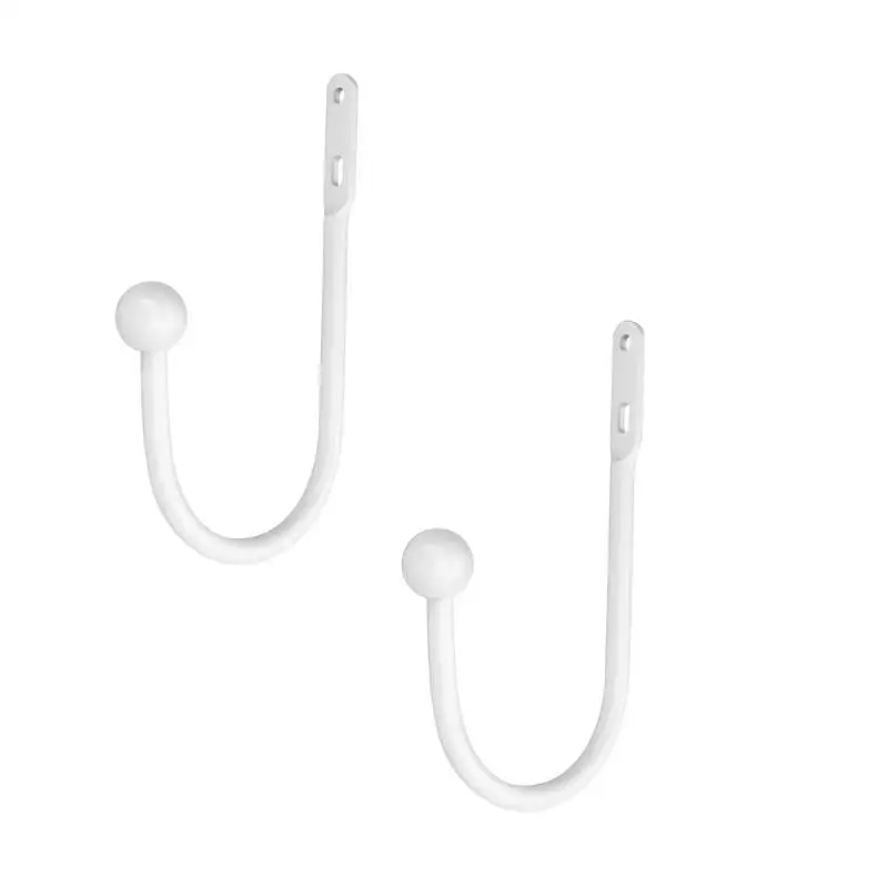 652F 2/4pcs Metal Curtain Side Holders Wall Mounted Tieback Hook Decorative Drapery Holdbacks Metal Tie Backs Easy to Use - view 3