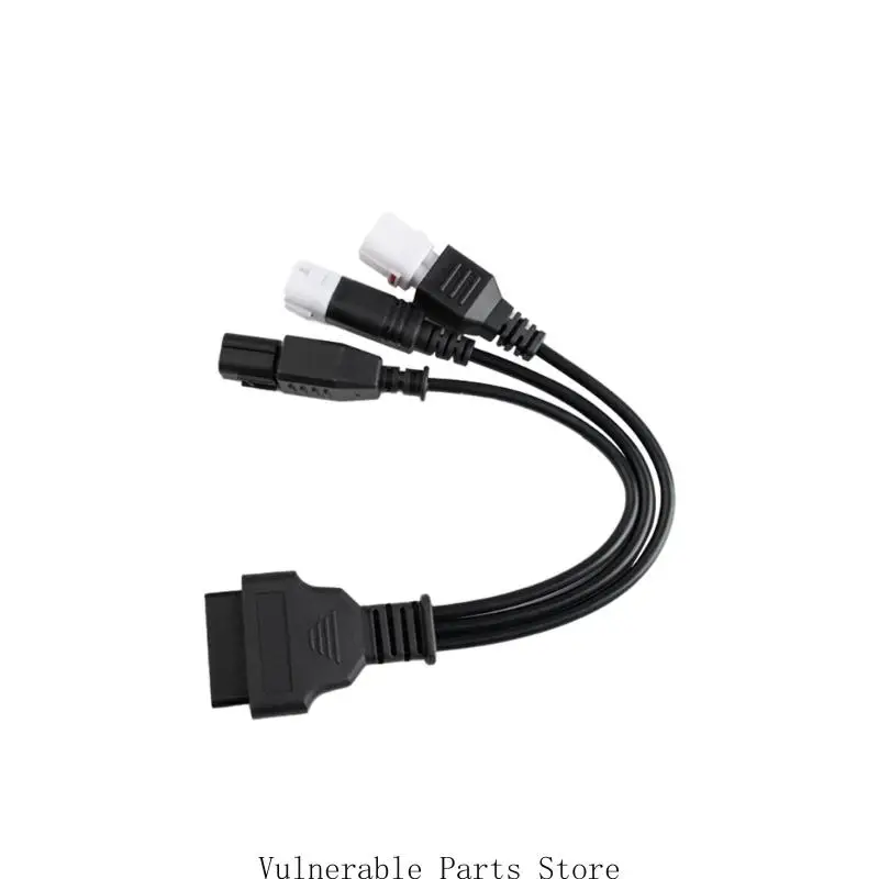 

D0UC Universal Motorcycle OBDII Connector Cable ABS for Bikes 3+4 6 Pin Interfaces
