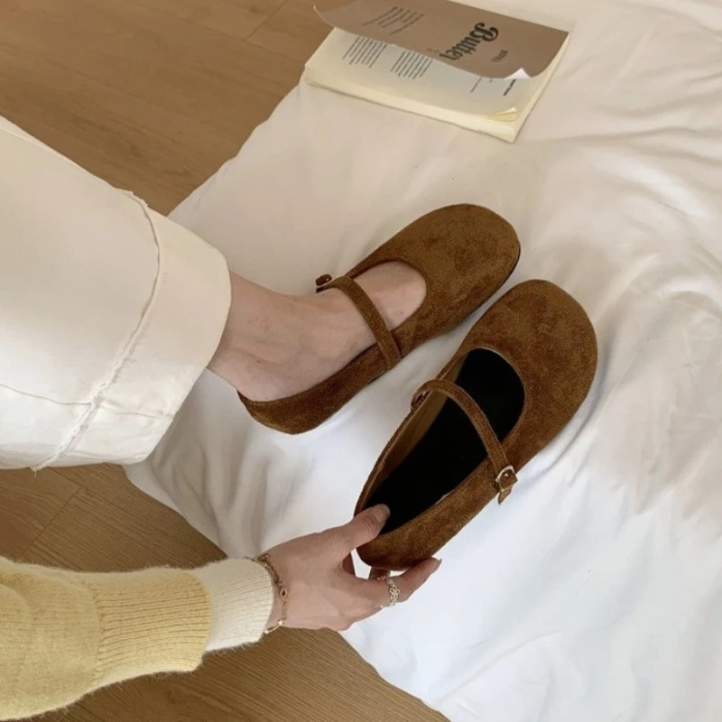 الخريف تصميم المرأة مريحة ماري جين أحذية موجزة الضحلة جولة تو أحذية السيدات الراحة لينة وحيد الأحذية المسطحة