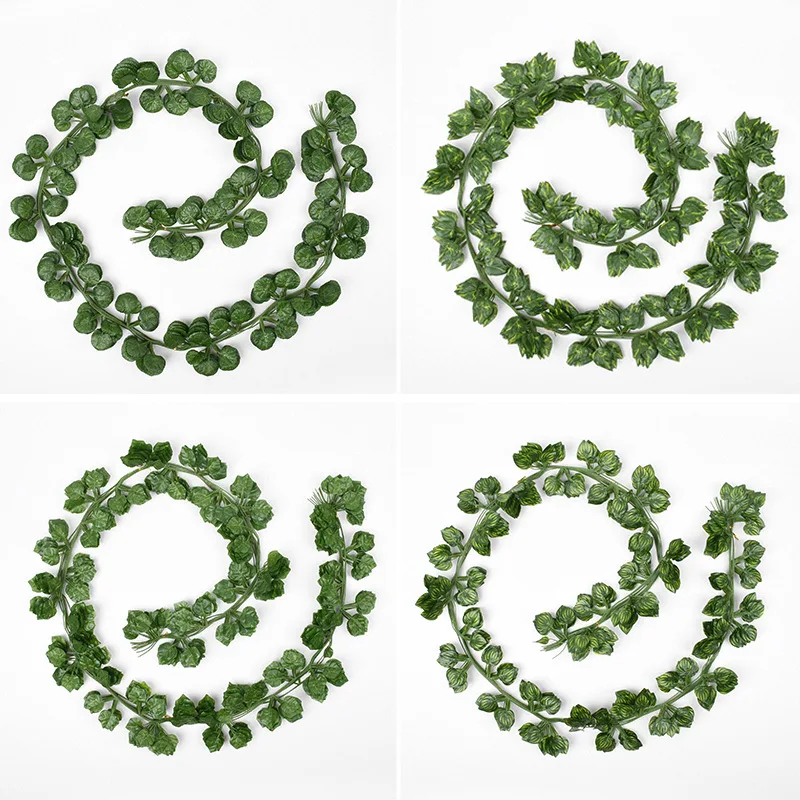 

12PCS Artificial Plant Rattan Creeper Green Leaf Ivy Vine For Home Wedding Decor DIY Fake Flowers Leaves Living Room Decoration