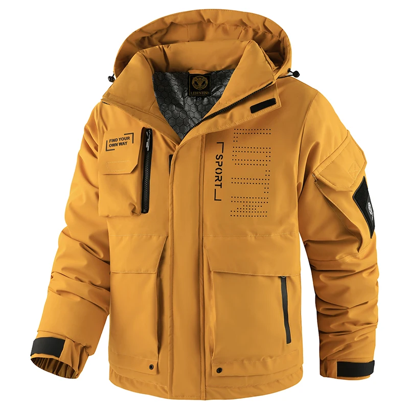 

Мужская тактическая куртка большого размера — водонепроницаемая ткань, универсальные карманы и светоотражающие детали, безопасный модный для улицы и городского стиля