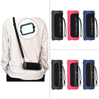 Silicone Protective Cover with Carabiner Waterproof Bluetooth-compatible Speaker Case Adjustable Strap for JBL Flip 6/Flip 5