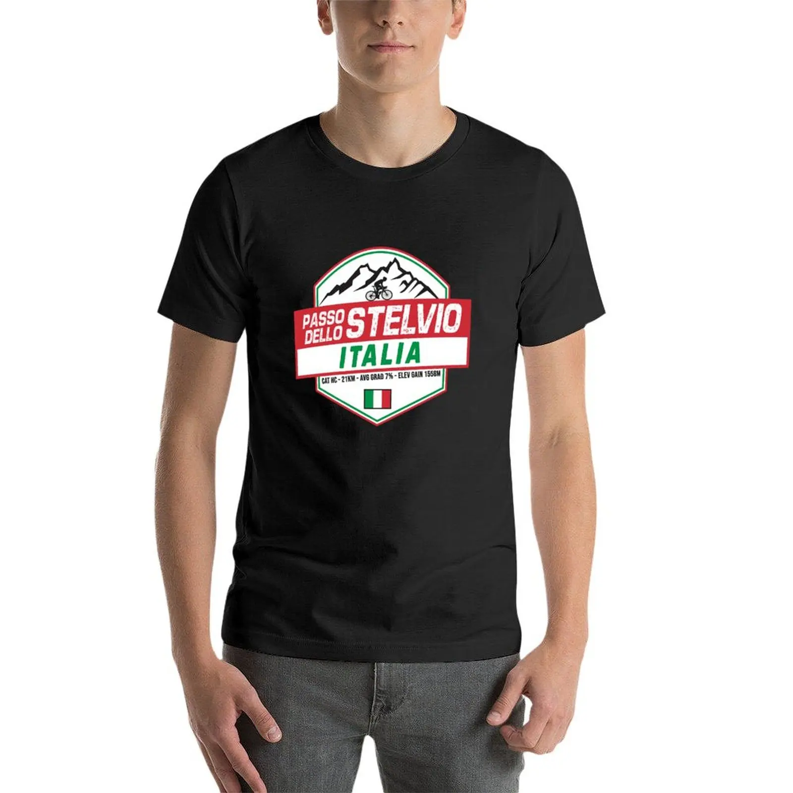 Passo Dello Stelvio Cycling Italy T-Shirt plain customizeds hippie clothes men clothes