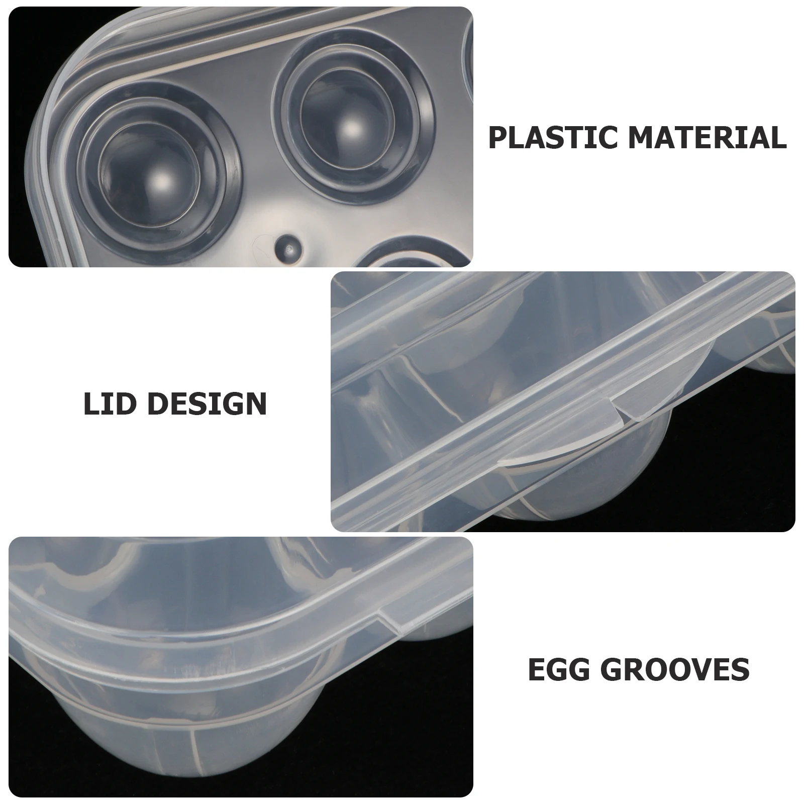 

2 Pcs Egg Storage Box Tray Lid Protective Plate Plastic Container Easy Clean Tidy Kitchen Fridge Space Saving Separate Grooves
