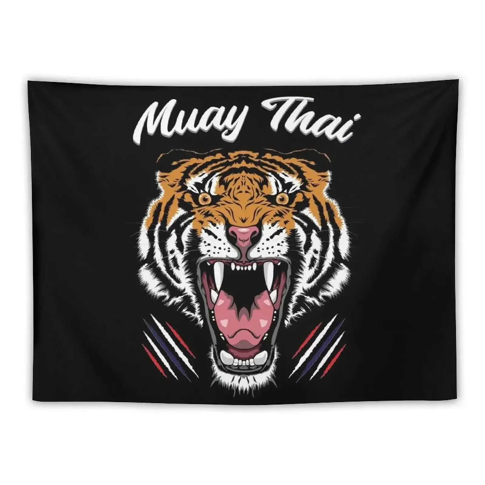 Muay Thai Men Kickboxing Tiger - Toi Muay Thailand Classic T-Shirt Tapestry Room Decor Aesthetic Wall Hanging Wall Tapestry