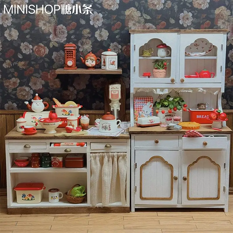 

1/6 Doll House Model Furniture Accessories Vintage Sideboard Kitchen Drawer Storage Cabinet Bjd Gsc Blyth Soldier Lol Miniatures