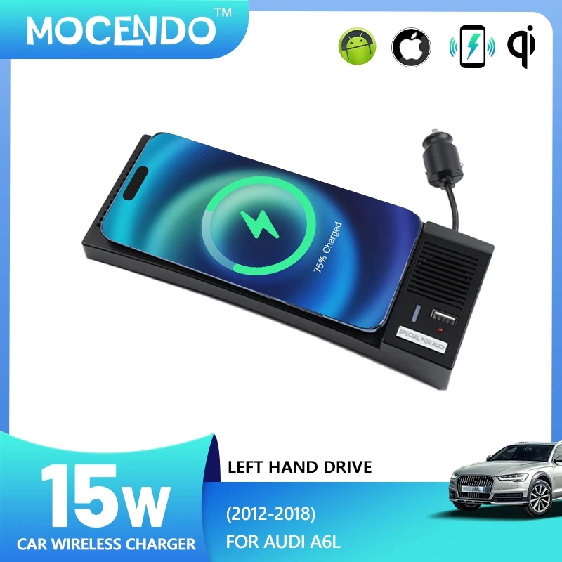 

For Audi A6L 2012-201815W QI Wireless Car Charger Fast Charging OEM Fit Phone Charger Car Accessories