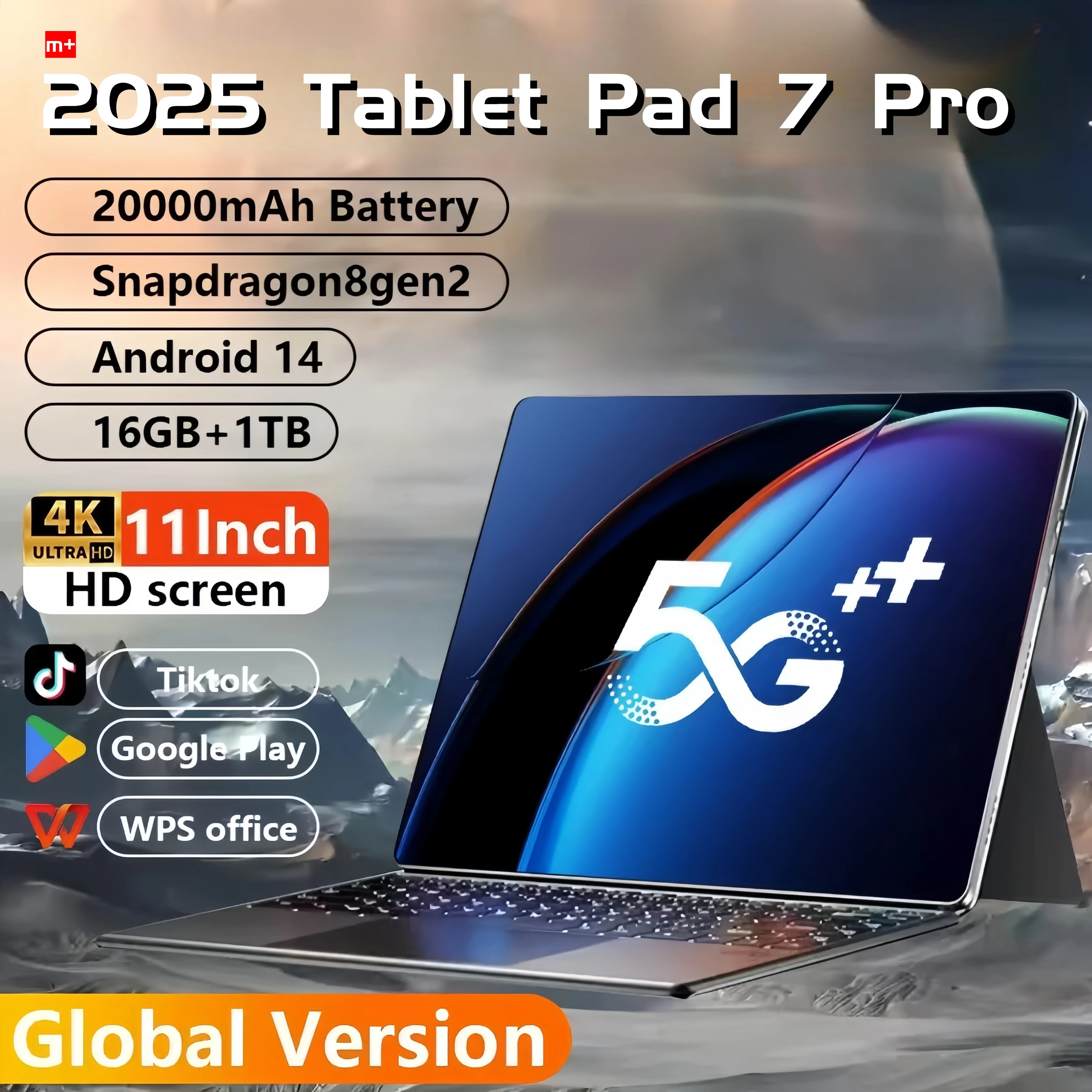 yZ[z2025 Pad 7 Pro O[o Mi 11C`^ubg Android 14 16GB 1TB Snapdragon 8 Gen2 4K HD 5G WIFI Bluetooth WPS 20000mAh ^ubg Tab