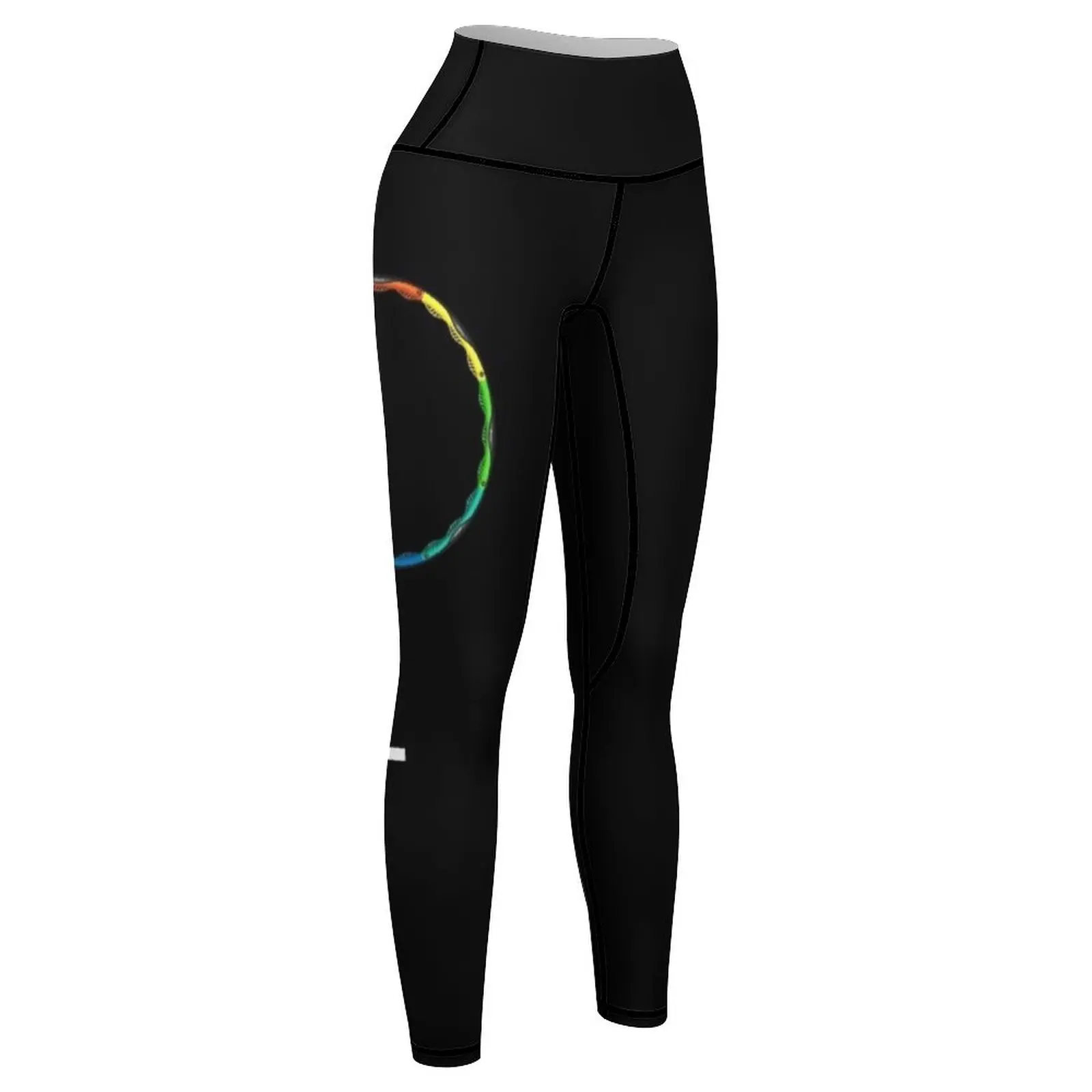 White Horizontal Powerhoop Logo - for dark colours Leggings Legging sport workout shorts Womens Leggings