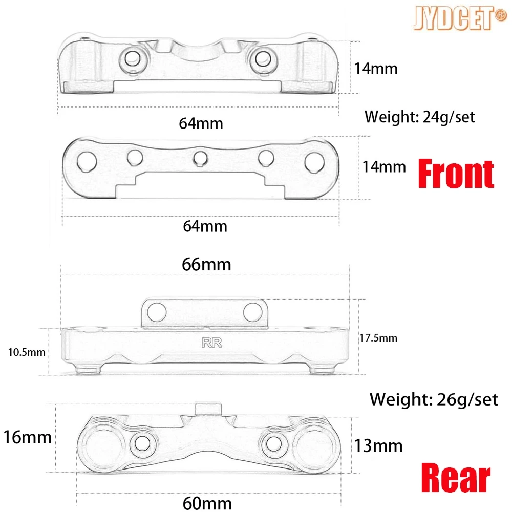 #ARA330555 #ARA330556 #ARA330594 #ARA330588 ARA330557 Aluminum Suspension Hanger Lower Arm Mount for RC 1/5 ARRMA Kraton Outcast