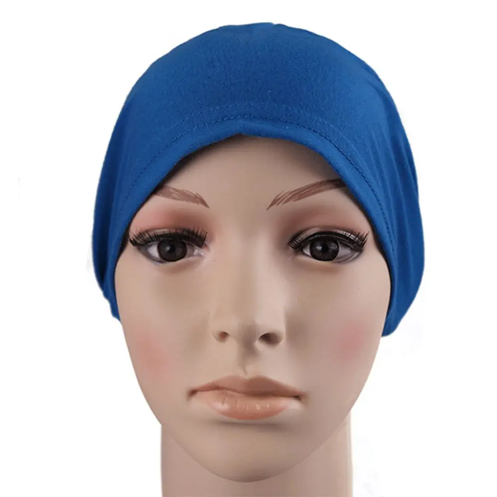 High Quality Elastic Underscarf Headwear Solid Ladies Muslim Cap Inner Hijab Caps Islamic Hijab Women's Hijabs