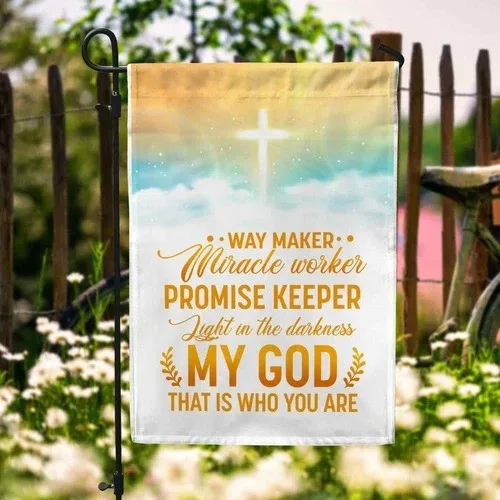 Way Maker Miracle Worker Promise Keeper Light in The Darkness Graden Flag ZZO EEZ