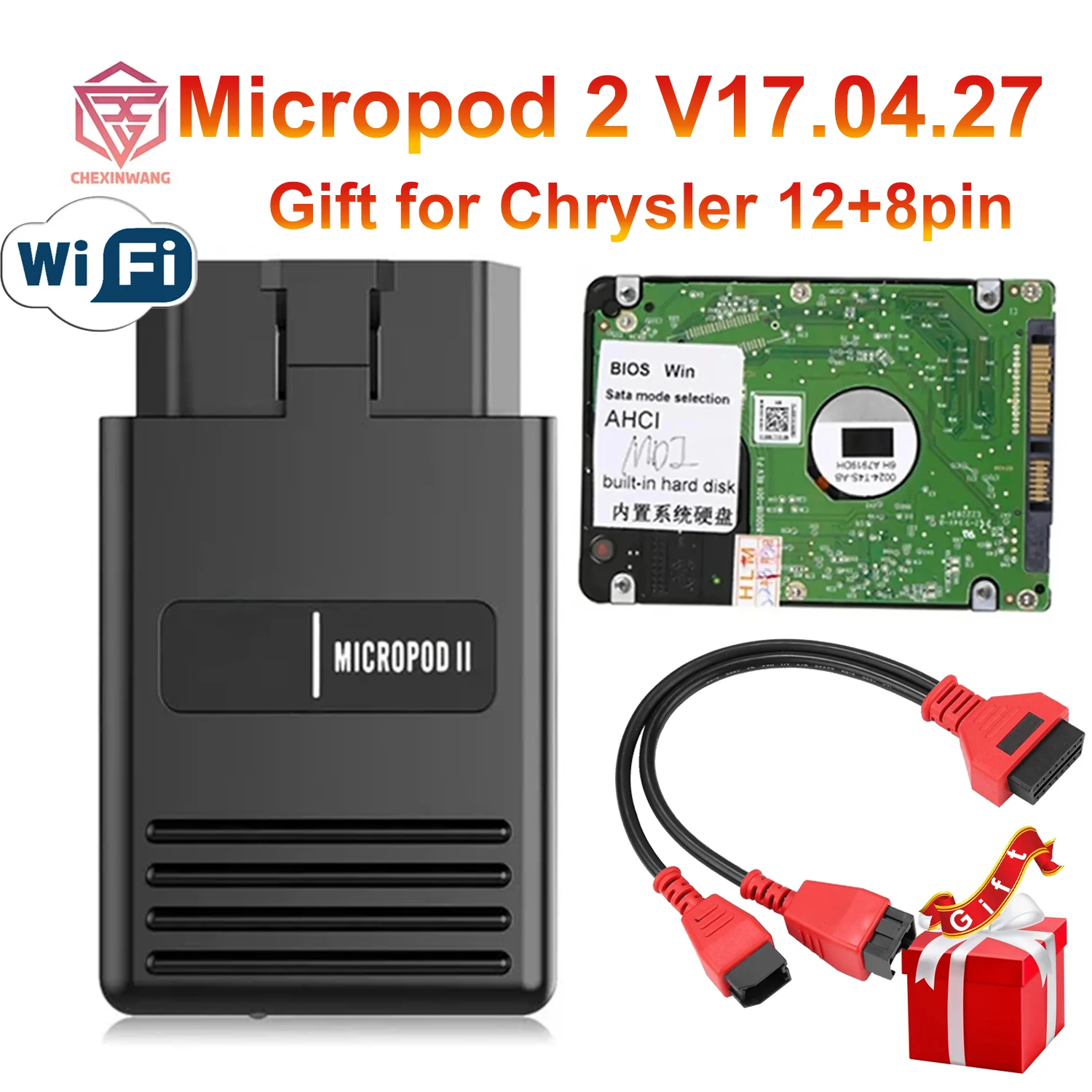 

MicroPod 2 V17.04.27 WIFI Scanner for Chrysler with 12+8 MicroPod2 MicroPod II for Fiat for Chrysler for Dodge For Jeep Diagnost