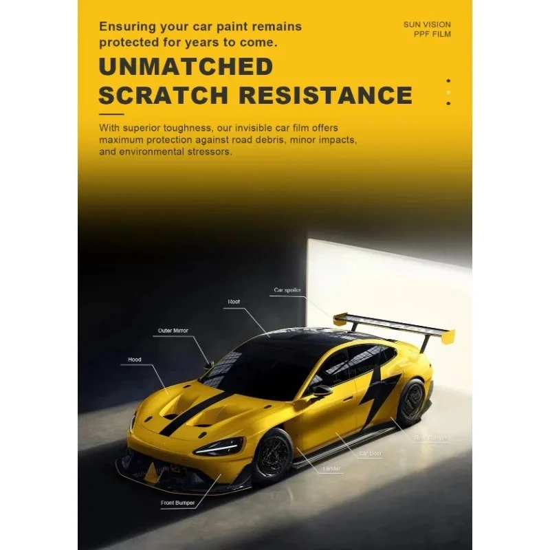 

Custom USA Quality High Hydrophobic Self Healing Transparent PPF Film Car Protective Film TPH PPF Paint Protection Film