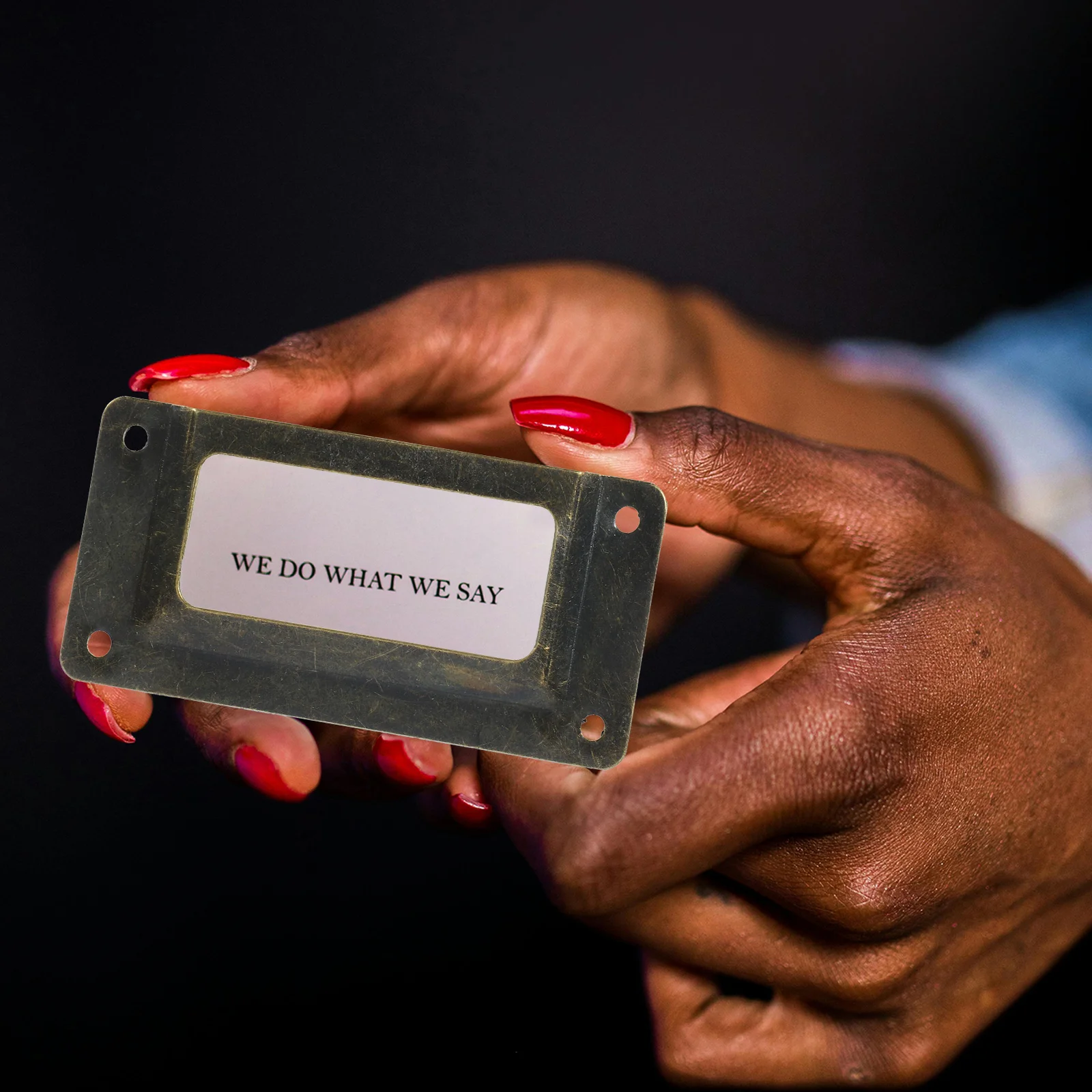 12 Pcs Business Card Frame Metal Label Holders Handle Cabinet Tag Drawer