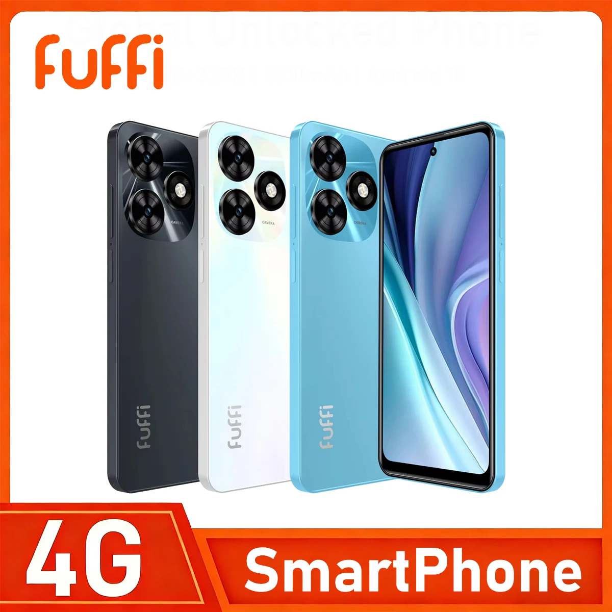 FUFFI-M16 Pro Smartphone Android 10 6.56 inch Screen,3+32GB 2+7MP Mobile Phone 3100mAh For Google Play Store Phone