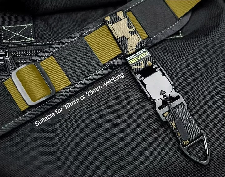 Taktische Dreieck-Schnellverschluss-Schnalle Einzelhaken EDC Schlüsselanhänger Mehrzweck-Outdoor-Camping-Überlebensgürtel Hängezubehör – Detail 5