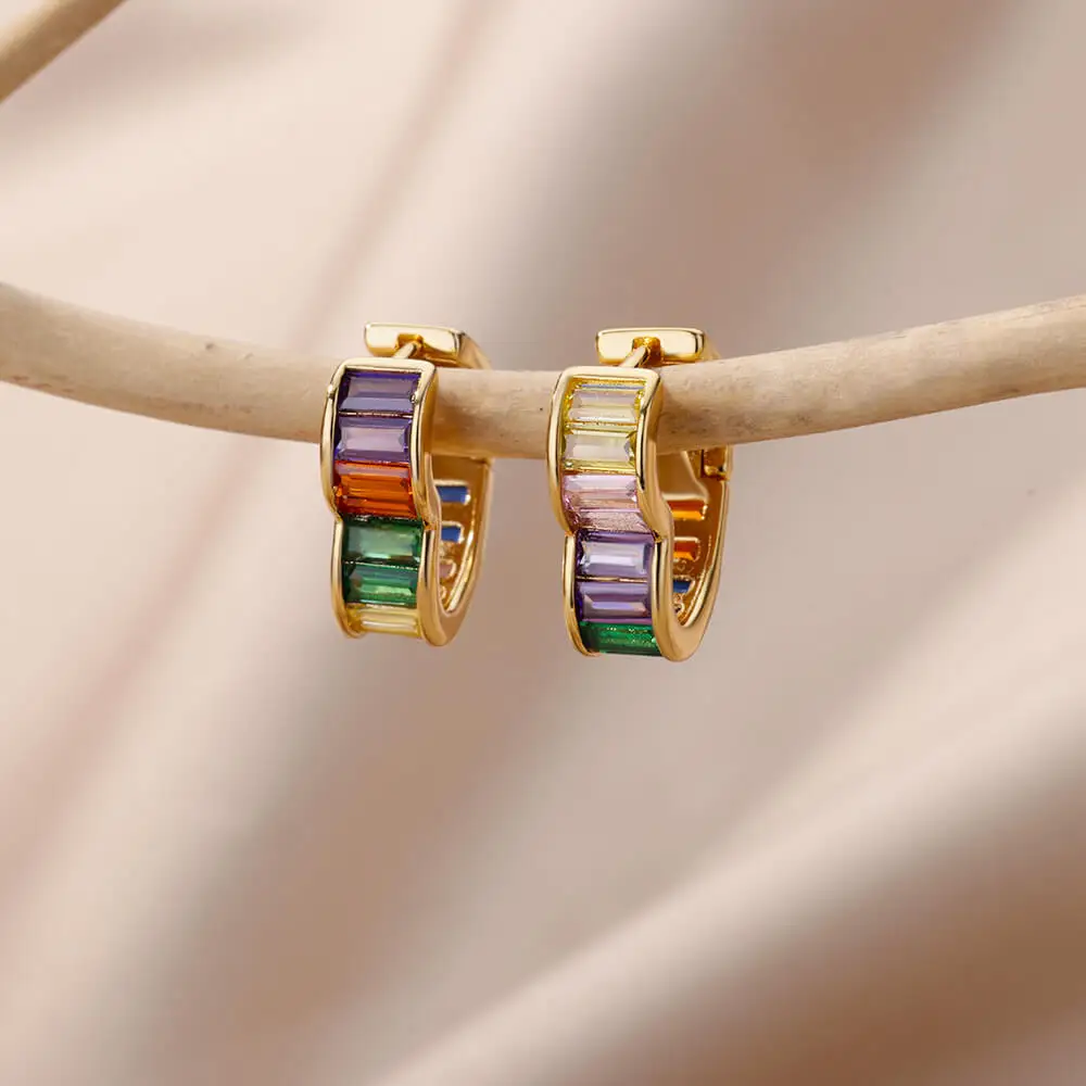 316L Edelstahl Stern Ohrringe Für Frauen Gold Farbe Geometrische Stern Hoop Ohrring Mädchen Schmuck Hypoallergen Zubehör – Detail 5