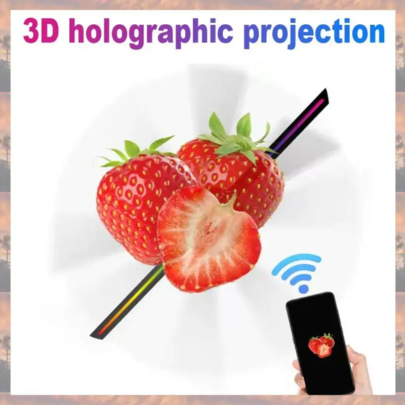 2025 Trend 42Cm 3D Hologram Projector Fan LED Sign Holographic Player Support Image Bar Party Advertising Display Light