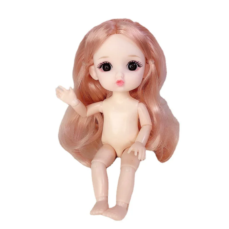 17 cm 8 points BJD cute girl with a pouty mouth 3D real eyes 13-joint toy body doll