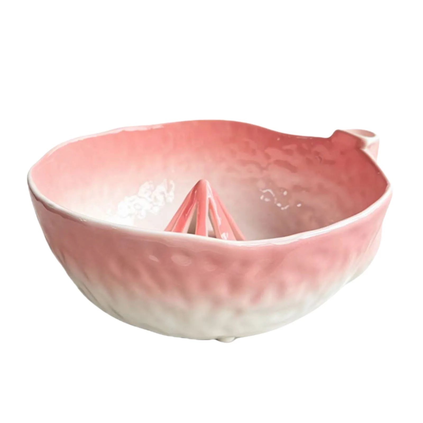 Ceramic Berry Basket with Drain Holes Self-Spinning Fruit Rinse Stoneware Reusable Strawberries Washing Cleaner Gift for Friends