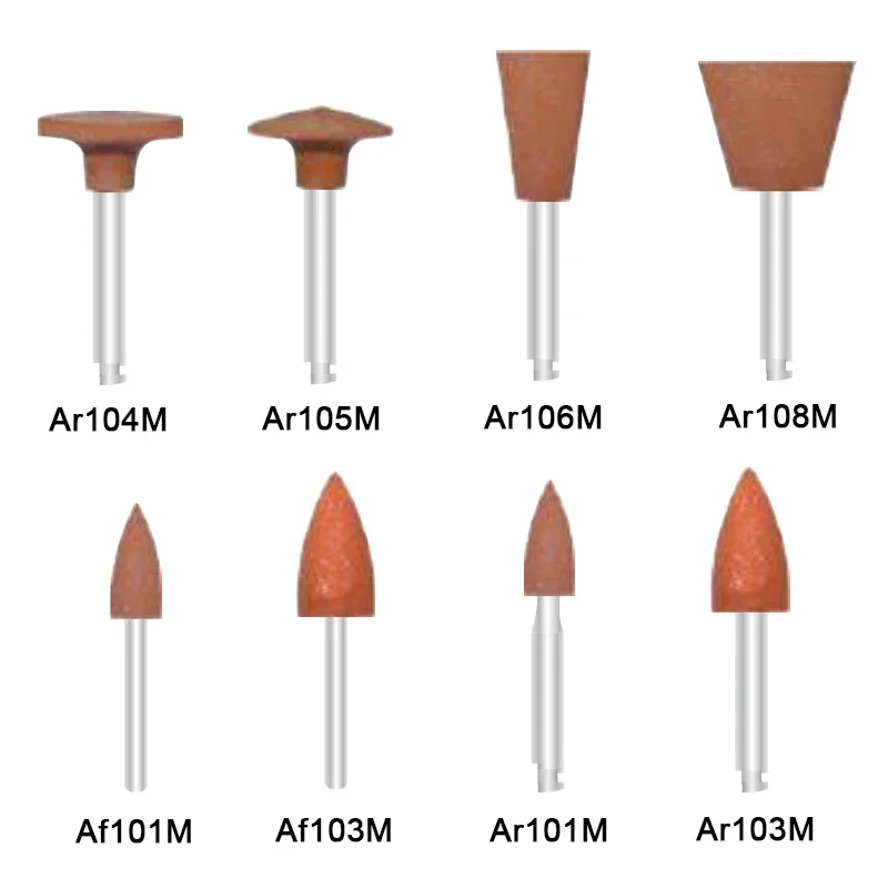 Brown Medium Dental Silicone Grinding Heads Teeth Polisher Metal Alloy Dental Materials 100pcs/set