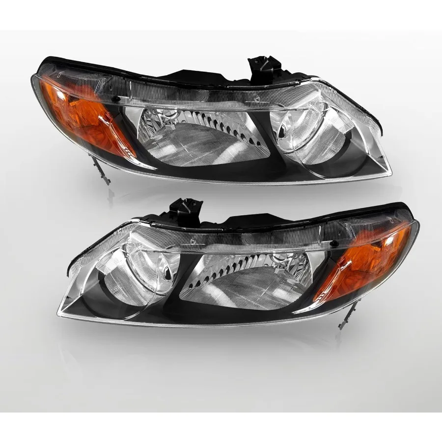 

2 шт. галогенные фары JDM, хромированный корпус, прозрачные линзы, фара в сборе, левая и правая без лампы для 2006 2007 2008 2009 2010