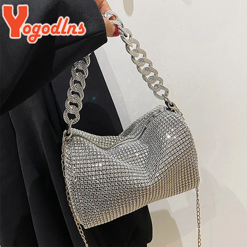 Yogodlns Bling w kształcie diamentu małe torby kurierskie typu Crossbody damskie letnie modne torebki z torebki na ramię