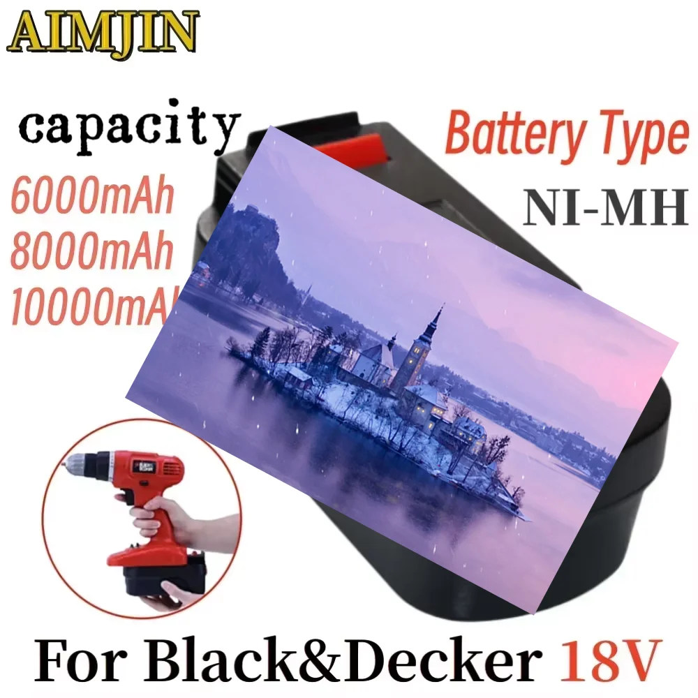 

18 В 6,0/8,0/10,0 Ач аккумуляторная батарея для инструментов Black & Decker Hpb18 Fs180 A1718 A18NH BD18PSK EPC18 HP188F2B KC1800Sk Fs1800