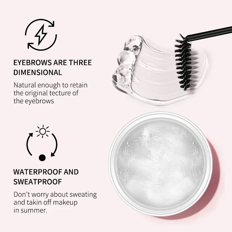 Wenkbrauw Styling Gel 3D Luchtig Wild Brow Wax Waterdicht Langdurig Gemakkelijk te dragen Vormgeven Wenkbrauwen Make-up Beeldhouwen Zeep Cosmetica