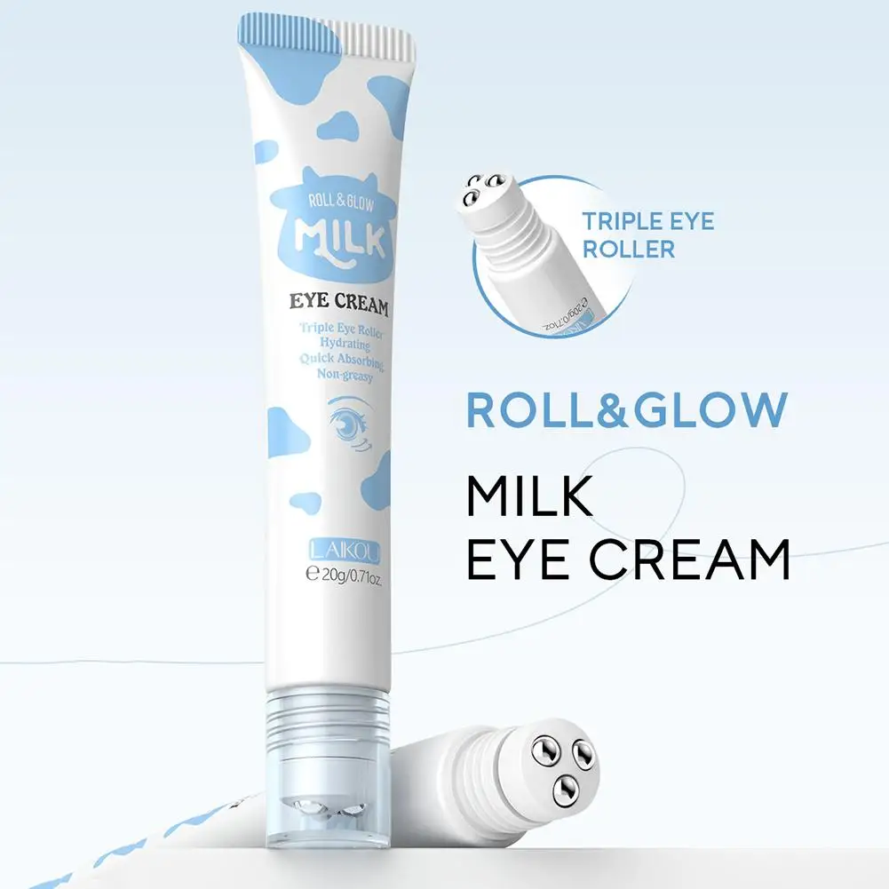 Milk Eye Serum Eye Roller Massage Vitamin C Hyaluronic Acid Nourishing Skin Care Eye Bags Cream Moisturizing 20g