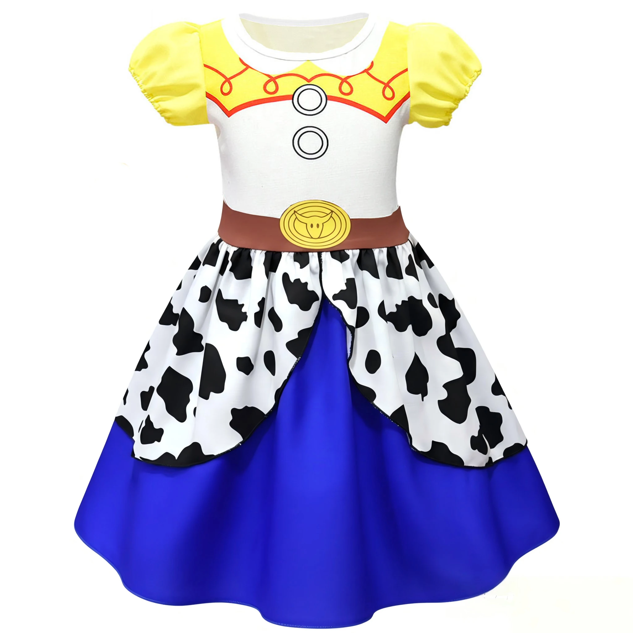 2026 Girls Cosplay Disney Toy Story Jessie Costume Western Cowgirl Dress Halloween Party Fantasia Outfit Kids Cowboy Hat Scarf view 2