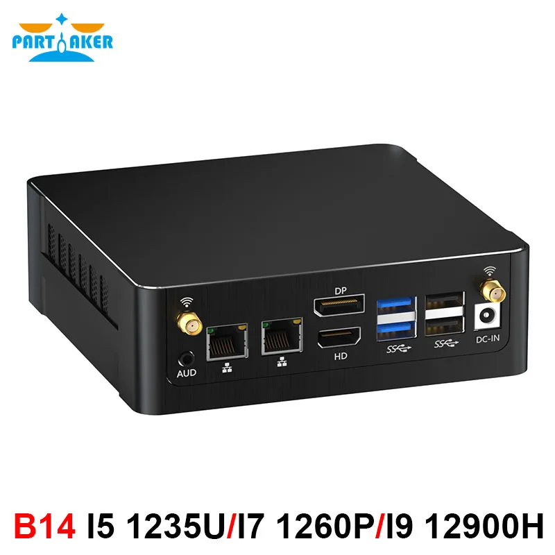 Partaker 12th Gen Intel i9 12900H i7 1260P i5 1235U Gaming Mini PC Windows 11 PCIE4.0 Dual LAN 2.5G Mini Gaming Computer WiFi6