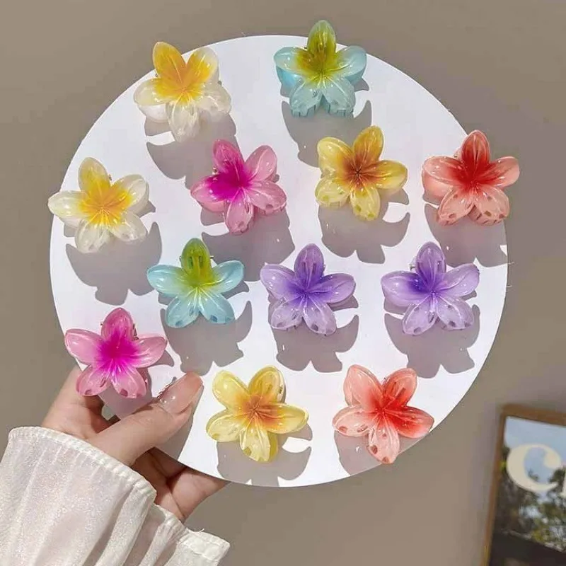 4CM Small Hairpins for Girls Fashion Summer Colorful Flowers Grabs Clips Hair Accessories for Women Holiday Photo Accessories