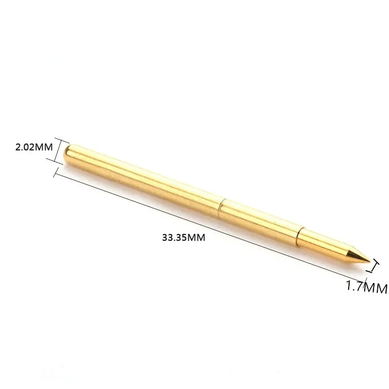 100PCS/bag Gold-plated PA125-B1 Pointed Spring Test Probe With An Outer Diameter Of 2.0mm And A Length of 33.35mm For Testing