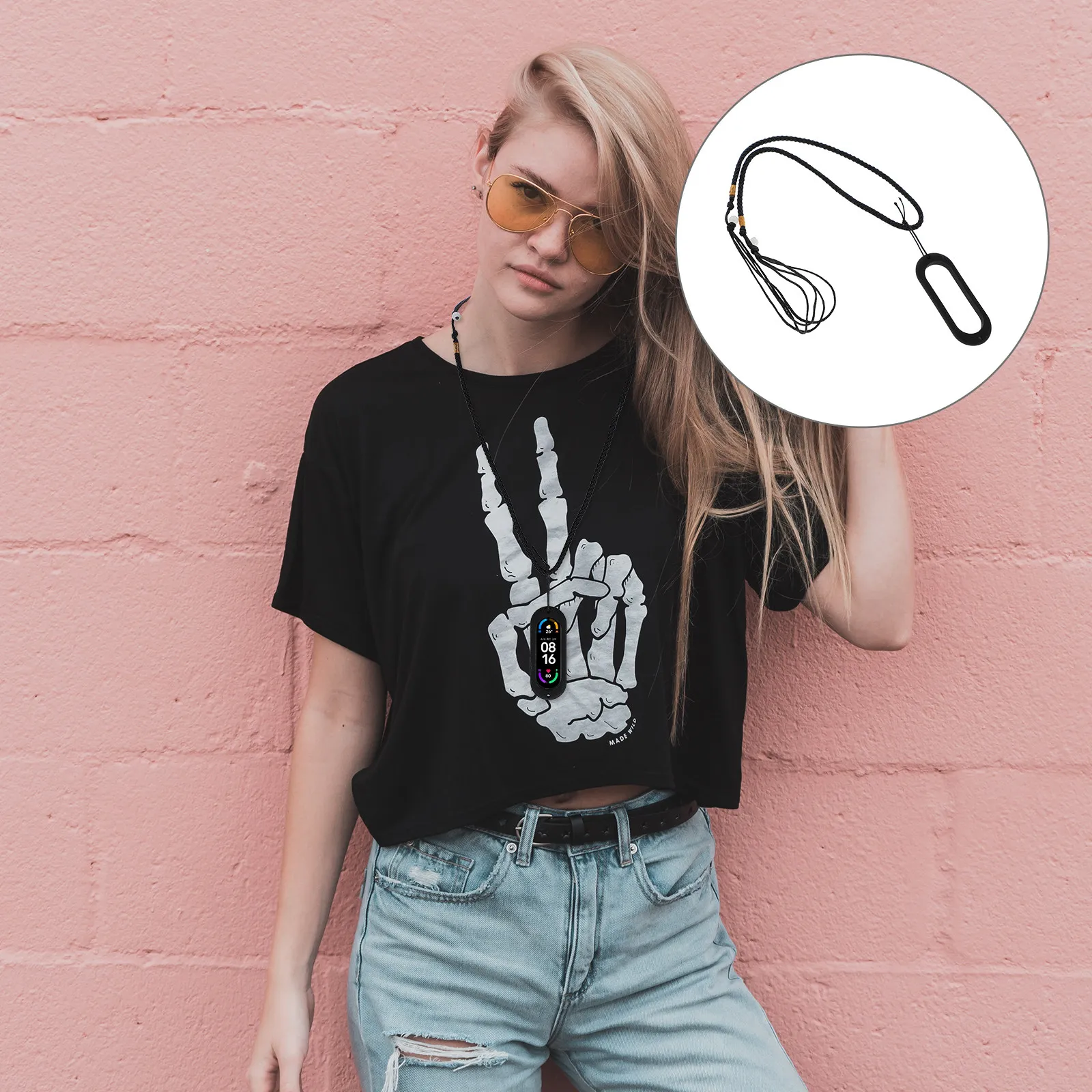 

1 шт. Чехол для смарт-браслета с двумя отверстиями, силиконовый корпус с удобным регулируемым ремешком, защита от царапин для 6-ти устройств