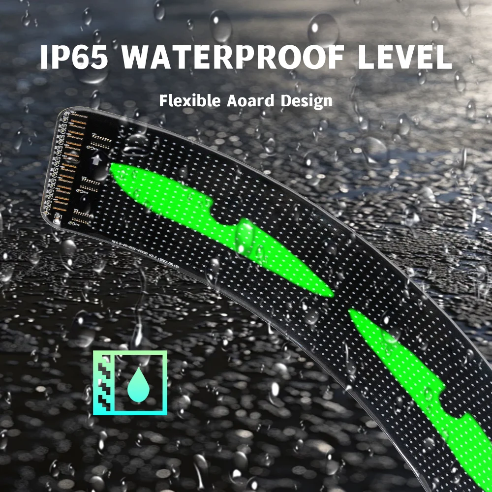 شاشة عرض LED للسيارة الذكية TUERBB K6 - لافتة تمرير مرنة، تطبيق بلوتوث، لوحة تسجيل قابلة للبرمجة لنافذة السيارة الخلفية