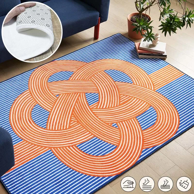 

Minimalist Striped Area Rug Large Non-Slip Carpet for Living Room Bedroom Floor Mat Modern Home Decor
