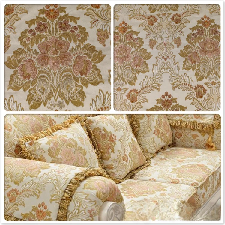 

Европейский стиль, золотая вышивка нитью, ткань для дивана, мягкая накидка на подушку, чехол для стула, скатерть, смесовое волокно, растительный цветочный узор