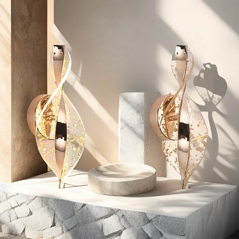 

Светодиодный современный 1 шт. золотой/черный акриловый настенный светильник, блестящая прихожая, спальня, гостиная, прикроватные светильники, декор комнаты, предметы для украшения стен