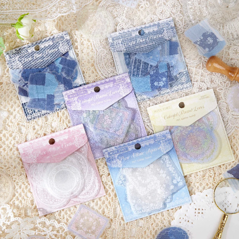 

30/180 шт. Kawaii Ins кружевная рамка для украшения книги, наклейки для домашних животных, сделай сам, дневник, скрапбук, эстетика, канцелярские наклейки