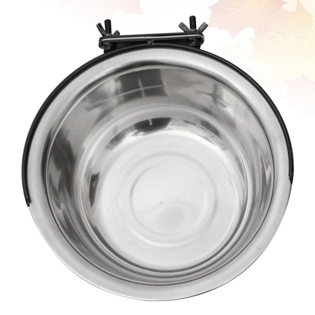 

Stainless Steel Dog Bowl Set S M L Sizes Bird Cage Hanging Water Food Cup Pet Feeder Dish Coop Kennel Cup Rust Resistant Durable