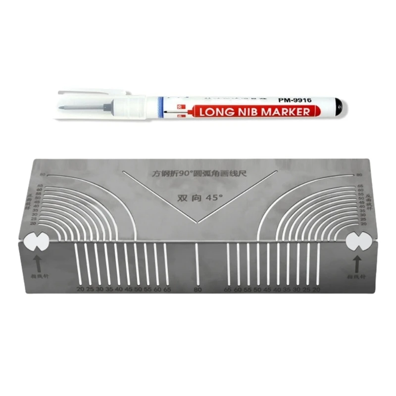 Adjustable Angles & Arcs Marking Tool Two-Purpose Metal Scriber for Metalworking Welding Engineering and Construction D2RD