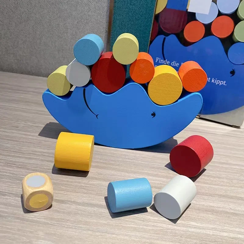Blocs de construction d'équilibre cognitif couleur éducation précoce pour enfants, Puzzle russe tridimensionnel, jeu de société 2 en 1