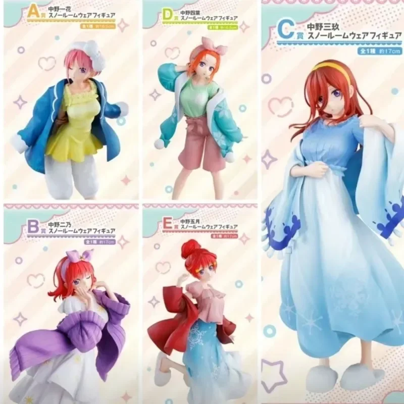 Bandai-figuras de acción de los Quintuplets, juguetes de colección de adornos, Nakano, Nino, Ichika, Nakano, Miku, Nakano, Itsuki, Yotsuba