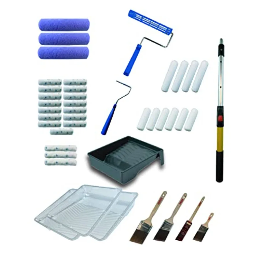 

Painters Dream 42-Piece Painters Interior House Painting Tool Kit Pro Contractor Set Incl 1'-2' Telescoping Ext Pole Angle Sash