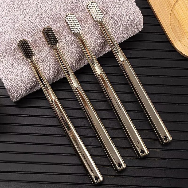 4/1pcs Luxury Soft Toothbrush Men Women Adult Tooth Brush Gold Silver Dental Brushes Elegance Gentle Toothbrushes Drop Shipping