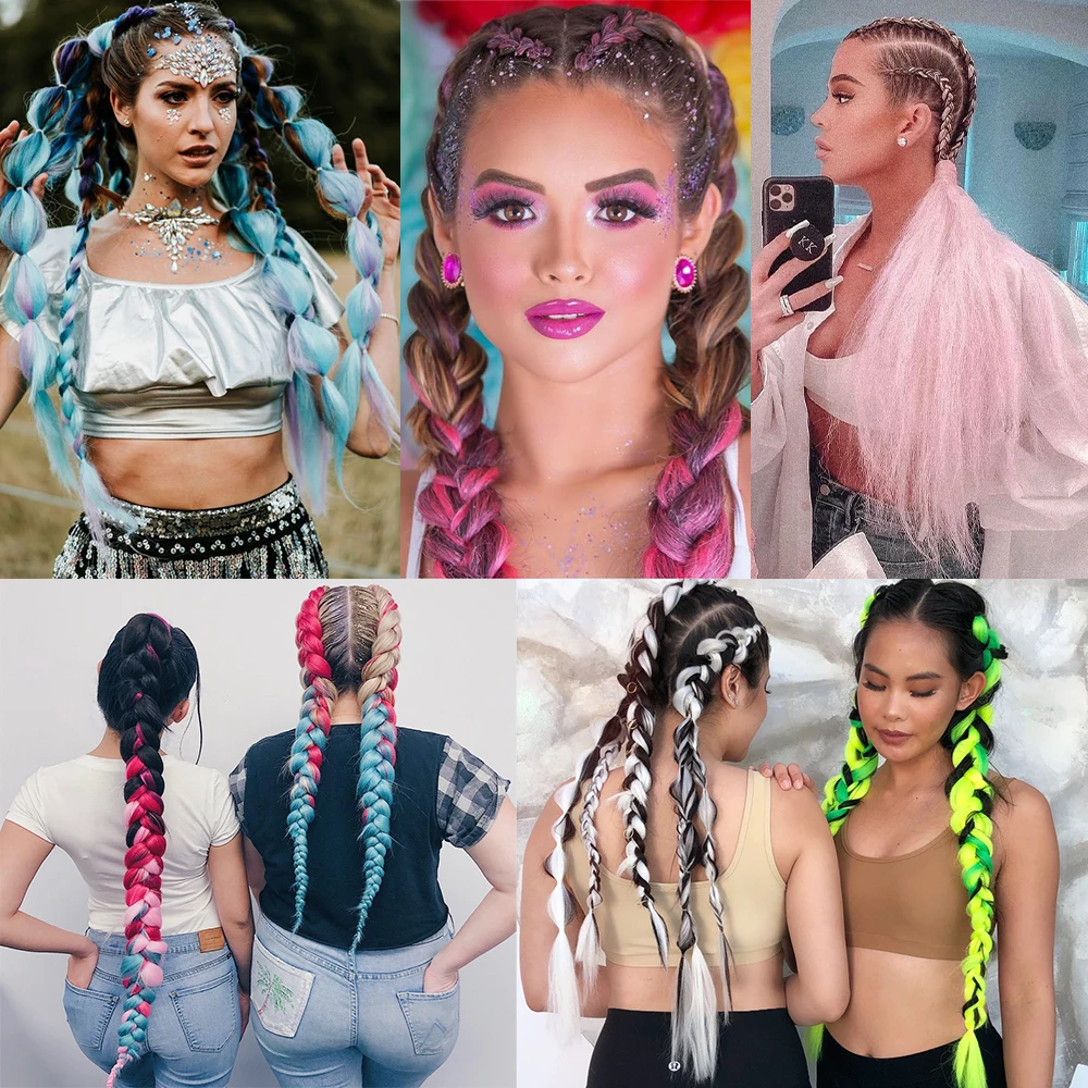 AZQUEEN 24 Zoll Jumbo Flechten Haar Synthetische Haar Extensions Afro Ombre Häkeln Braid Haar Großhandel Für Frauen