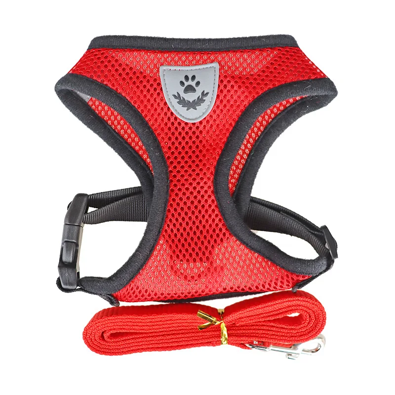 Adjustable Polyester Mesh Harness Vest for Cats and Dogs, Walking Leash, Puppy Collar, Small and Medium Pet Accessories, S-XL